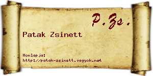 Patak Zsinett névjegykártya